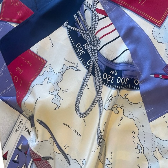 Vintage Ralph Lauren Silk Nautical Scarf Print Wrap Skirt Yacht 90s 8 EUC - Picture 12 of 12
